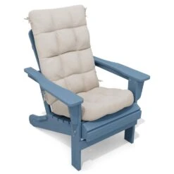 19 In. X 47 In. X 4 In. Outdoor Olefin Modern Tufted Adirondack Chair Cushion In Beige -More Furniture Store adirondack chair cushions aczkd beige 1f 1000