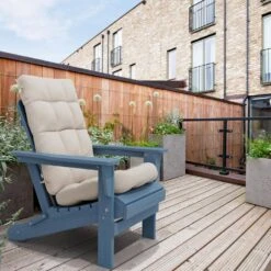 19 In. X 47 In. X 4 In. Outdoor Olefin Modern Tufted Adirondack Chair Cushion In Beige -More Furniture Store adirondack chair cushions aczkd beige c3 1000