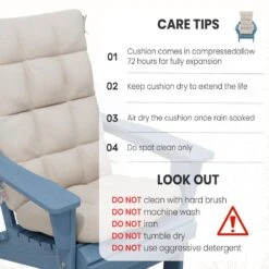 19 In. X 47 In. X 4 In. Outdoor Olefin Modern Tufted Adirondack Chair Cushion In Beige -More Furniture Store adirondack chair cushions aczkd beige d4 1000