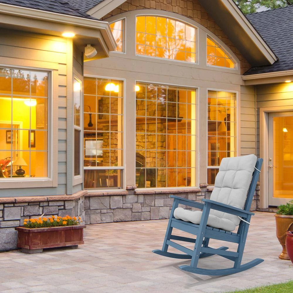 19 In. X 47 In. X 4 In. Outdoor Olefin Modern Tufted Adirondack Chair Cushion In Gray 11 19 In. X 47 In. X 4 In. Outdoor Olefin Modern Tufted Adirondack Chair Cushion In Gray - Image 11