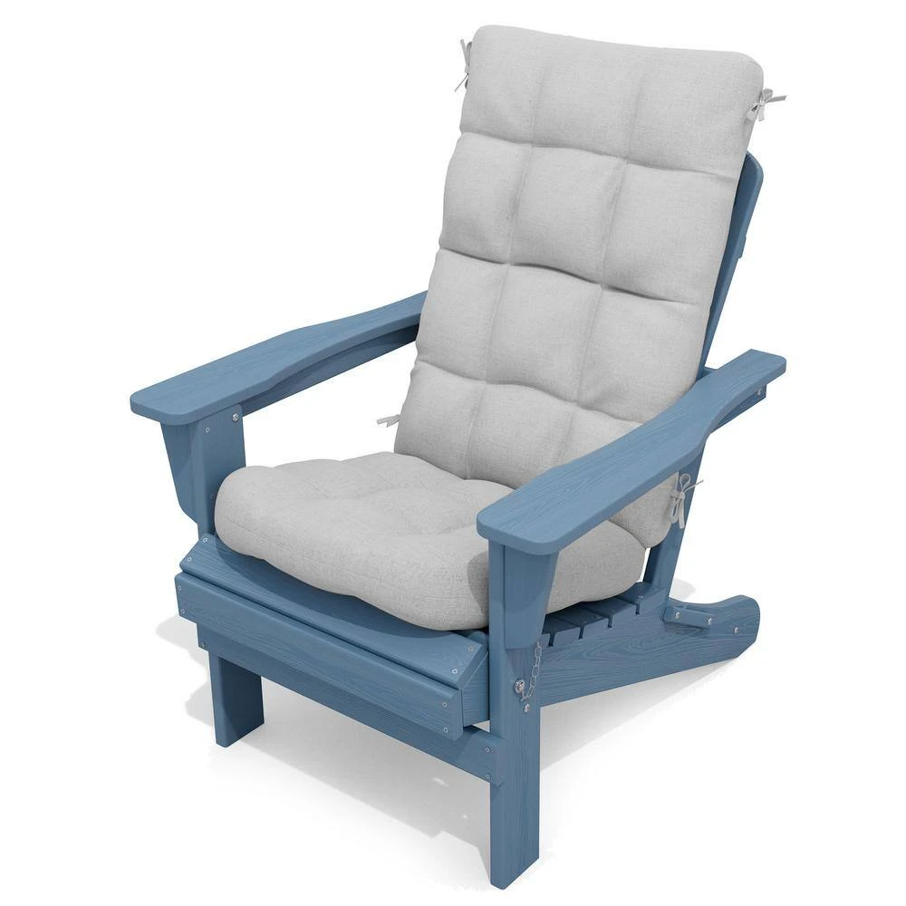 19 In. X 47 In. X 4 In. Outdoor Olefin Modern Tufted Adirondack Chair Cushion In Gray 7 19 In. X 47 In. X 4 In. Outdoor Olefin Modern Tufted Adirondack Chair Cushion In Gray - Image 7
