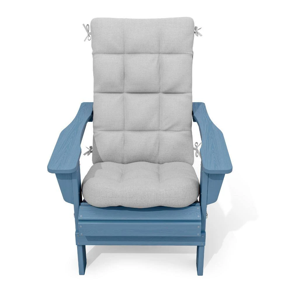 19 In. X 47 In. X 4 In. Outdoor Olefin Modern Tufted Adirondack Chair Cushion In Gray 5 19 In. X 47 In. X 4 In. Outdoor Olefin Modern Tufted Adirondack Chair Cushion In Gray - Image 5