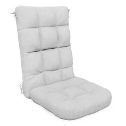19 In. X 47 In. X 4 In. Outdoor Olefin Modern Tufted Adirondack Chair Cushion In Gray