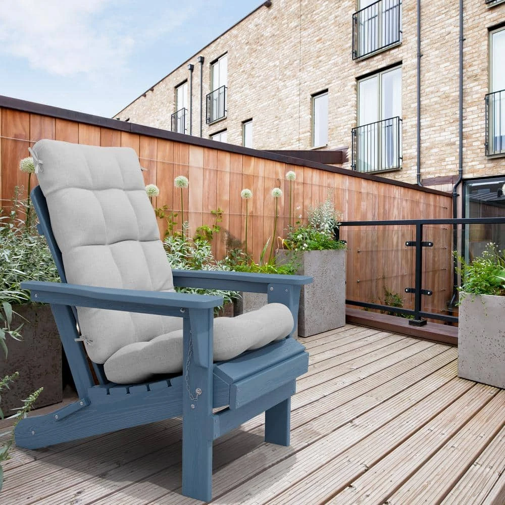 19 In. X 47 In. X 4 In. Outdoor Olefin Modern Tufted Adirondack Chair Cushion In Gray 4 19 In. X 47 In. X 4 In. Outdoor Olefin Modern Tufted Adirondack Chair Cushion In Gray - Image 4