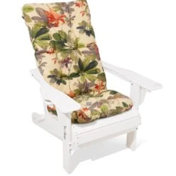 19 In. X 47 In. X 4 In. Outdoor Olefin Modern Tufted Adirondack Chair Cushion In Green Pattern -More Furniture Store adirondack chair cushions aczkd green 1f 1000