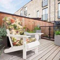 19 In. X 47 In. X 4 In. Outdoor Olefin Modern Tufted Adirondack Chair Cushion In Green Pattern -More Furniture Store adirondack chair cushions aczkd green c3 1000