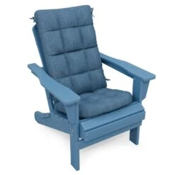 19 In. X 47 In. X 4 In. Outdoor Olefin Modern Tufted Adirondack Chair Cushion In Navy -More Furniture Store adirondack chair cushions aczkd navy 1f 1000