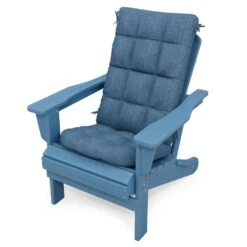 19 In. X 47 In. X 4 In. Outdoor Olefin Modern Tufted Adirondack Chair Cushion In Navy -More Furniture Store adirondack chair cushions aczkd navy 44 1000
