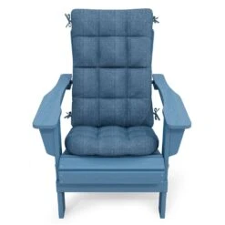 19 In. X 47 In. X 4 In. Outdoor Olefin Modern Tufted Adirondack Chair Cushion In Navy -More Furniture Store adirondack chair cushions aczkd navy 4f 1000