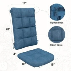 19 In. X 47 In. X 4 In. Outdoor Olefin Modern Tufted Adirondack Chair Cushion In Navy -More Furniture Store adirondack chair cushions aczkd navy 66 1000