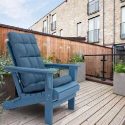 19 In. X 47 In. X 4 In. Outdoor Olefin Modern Tufted Adirondack Chair Cushion In Navy -More Furniture Store adirondack chair cushions aczkd navy c3 1000