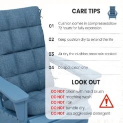 19 In. X 47 In. X 4 In. Outdoor Olefin Modern Tufted Adirondack Chair Cushion In Navy -More Furniture Store adirondack chair cushions aczkd navy d4 1000