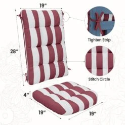 19 In. X 47 In. X 4 In. Outdoor Olefin Modern Tufted Adirondack Chair Cushion In Red And White 13 19 In. X 47 In. X 4 In. Outdoor Olefin Modern Tufted Adirondack Chair Cushion In Red And White -More Furniture Store adirondack chair cushions aczkd redwhite 66 1000