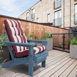 19 In. X 47 In. X 4 In. Outdoor Olefin Modern Tufted Adirondack Chair Cushion In Red And White 14 19 In. X 47 In. X 4 In. Outdoor Olefin Modern Tufted Adirondack Chair Cushion In Red And White -More Furniture Store adirondack chair cushions aczkd redwhite c3 1000