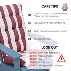 19 In. X 47 In. X 4 In. Outdoor Olefin Modern Tufted Adirondack Chair Cushion In Red And White 20 19 In. X 47 In. X 4 In. Outdoor Olefin Modern Tufted Adirondack Chair Cushion In Red And White -More Furniture Store adirondack chair cushions aczkd redwhite d4 1000