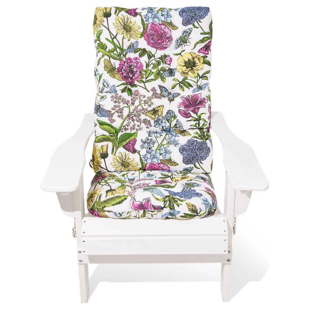19 In. X 47 In. X 4 In. Outdoor Olefin Modern Tufted Adirondack Chair Cushion In White Pattern 5 19 In. X 47 In. X 4 In. Outdoor Olefin Modern Tufted Adirondack Chair Cushion In White Pattern - Image 5