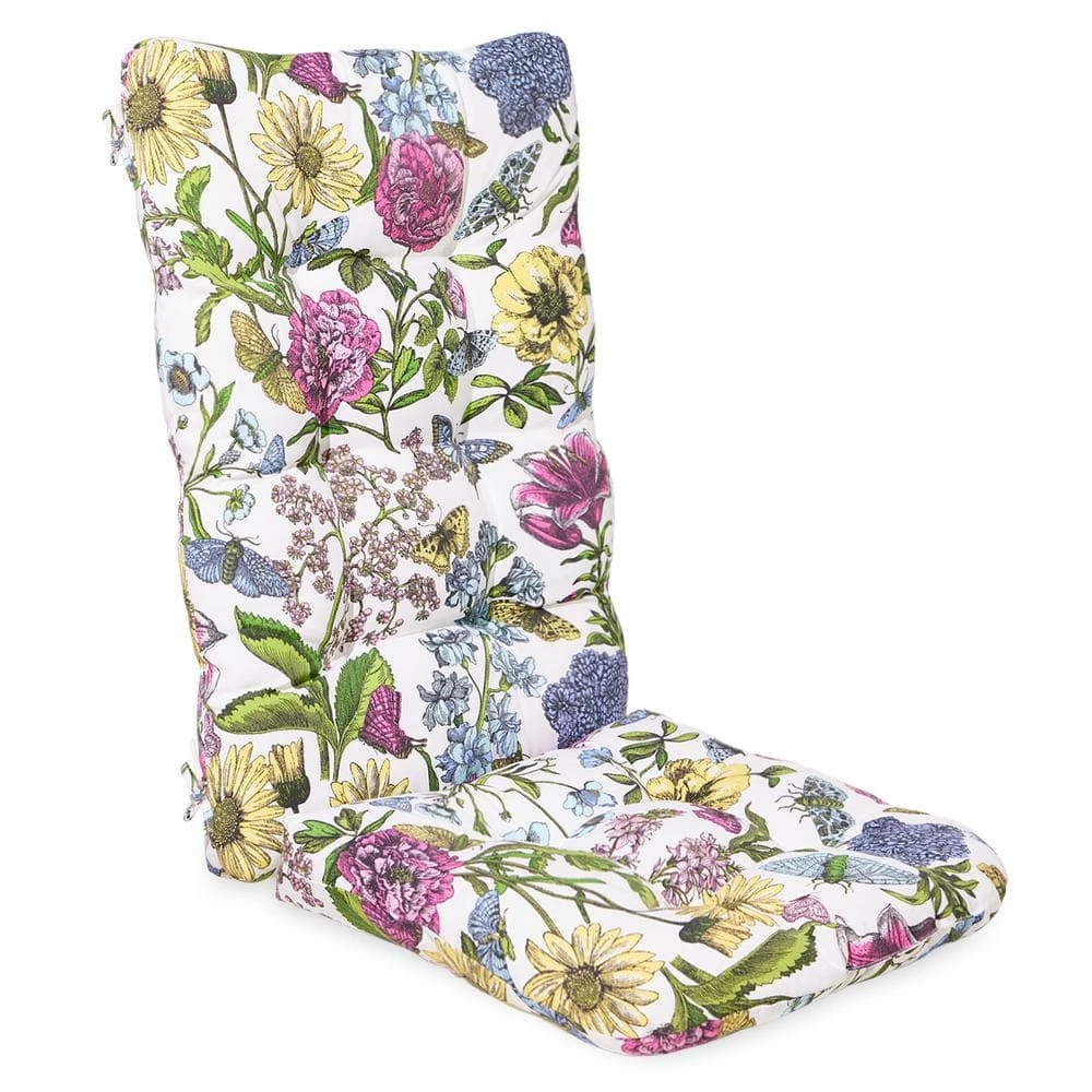 19 In. X 47 In. X 4 In. Outdoor Olefin Modern Tufted Adirondack Chair Cushion In White Pattern 1 19 In. X 47 In. X 4 In. Outdoor Olefin Modern Tufted Adirondack Chair Cushion In White Pattern