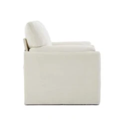 Modern Beige Chenille Oversized Wood Accent Outdoor And Indoor Lounge Chair With Armrest Cushion For Living Room -More Furniture Store beige jearey accent chairs e13puzy hd bg 1f 1000