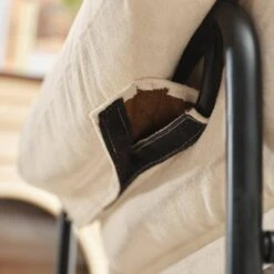 Moore Metal Beige Lambswool Soft Cushion Arm Chair For Bedroom And Living Room -More Furniture Store beige jearey accent chairs mejs beige 1f 1000