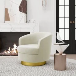 Nancy Modern 360° Swivel Beige Non-falling Velvet Fabric Barrel Accent Armchair For Bedroom Or Living Room 10 Nancy Modern 360° Swivel Beige Non-falling Velvet Fabric Barrel Accent Armchair For Bedroom Or Living Room -More Furniture Store beige jearey accent chairs xslswy beige 1f 1000
