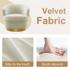 Nancy Modern 360° Swivel Beige Non-falling Velvet Fabric Barrel Accent Armchair For Bedroom Or Living Room 9 Nancy Modern 360° Swivel Beige Non-falling Velvet Fabric Barrel Accent Armchair For Bedroom Or Living Room -More Furniture Store beige jearey accent chairs xslswy beige 4f 1000