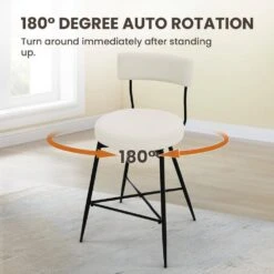 Peel PU 27 In. Swivel Beige Metal High Bar Stool (Set Of 2) -More Furniture Store beige jearey bar stools 27gby beige c3 1000