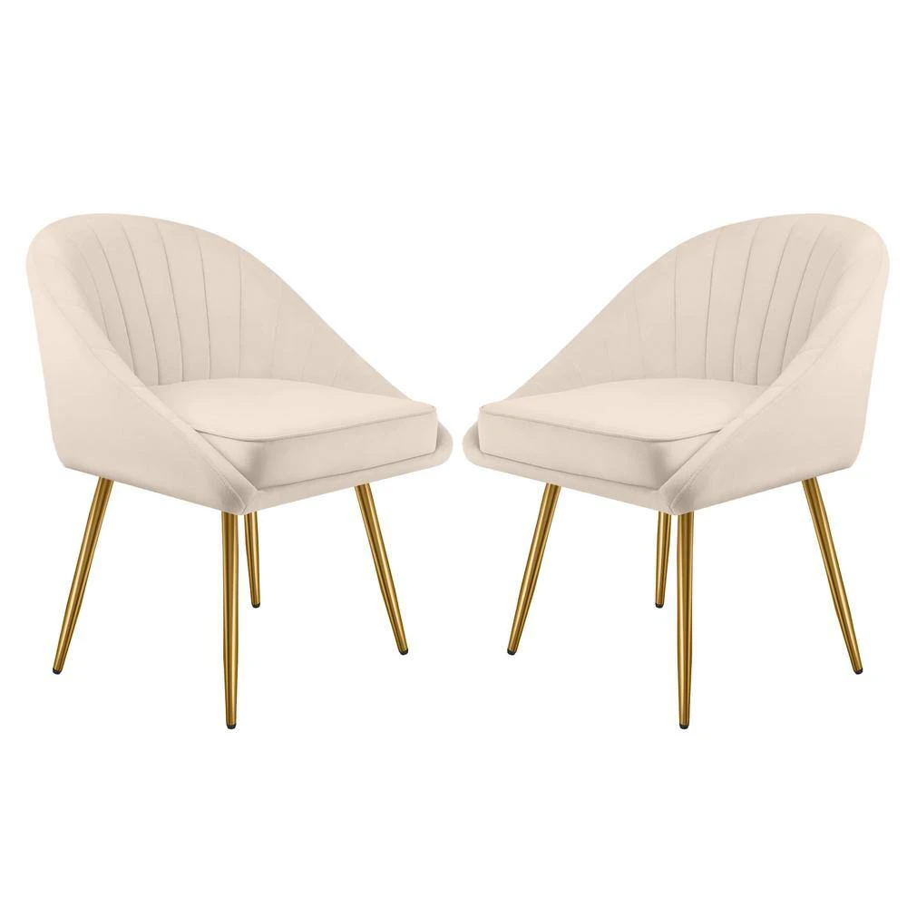 3-Piece Living Room Set With Brushed Velvet In Beige 7 3-Piece Living Room Set With Brushed Velvet In Beige - Image 7