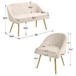 3-Piece Living Room Set With Brushed Velvet In Beige 10 3-Piece Living Room Set With Brushed Velvet In Beige -More Furniture Store beige jearey living room sets tz 4 bg 66 1000