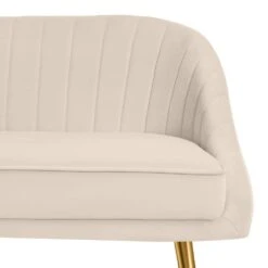 Modern 48 In. Golden Base Velvet Tufted 2-Seats Beige Loveseat Sofa For Living Room Furniture Sets -More Furniture Store beige jearey loveseats e15sry hd bg 1f 1000