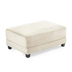 Beige Corduroy Ottoman For Sectional Sofa -More Furniture Store beige jearey ottomans dxrjd beige 4f 1000