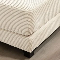 Beige Corduroy Ottoman For Sectional Sofa -More Furniture Store beige jearey ottomans dxrjd beige c3 1000