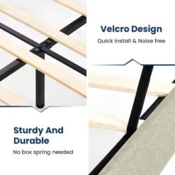 Alex Beige Queen Upholstered Platform Bed Frame With Headboard 12 Alex Beige Queen Upholstered Platform Bed Frame With Headboard -More Furniture Store beige jearey platform beds 10ftxlm beige 4f 1000