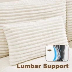 154 In. Corduroy Modular Rectangular Shaped Beige 4 Seat Sectional Sofa For Living Room And Spacious Space -More Furniture Store beige jearey sectional sofas lydtr 4 beige 1f 1000