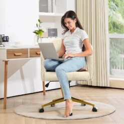 Beige Modern Swivel And Adjustable Task Chair Tufted Office Chair With Gold Base 17 Beige Modern Swivel And Adjustable Task Chair Tufted Office Chair With Gold Base -More Furniture Store beige jearey task chairs e31bgy hd ye 31 1000