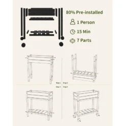 HDPE Outdoor Raised Garden Bed With Wheels In Black 14 HDPE Outdoor Raised Garden Bed With Wheels In Black -More Furniture Store black elevated garden beds tld3jt b b fa 1000