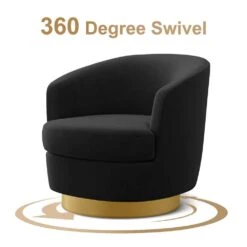 Nancy Modern 360° Swivel Black Non-falling Velvet Fabric Barrel Accent Armchair For Bedroom Or Living Room 8 Nancy Modern 360° Swivel Black Non-falling Velvet Fabric Barrel Accent Armchair For Bedroom Or Living Room -More Furniture Store black jearey accent chairs xslswy black c3 1000