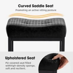 Peel Modern 24 In. Counter Height Faux Leather Black Bar Stools For Kitchen (Set Of 2) -More Furniture Store black jearey bar stools puzbd black c3 1000