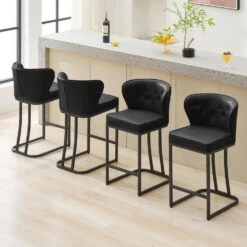 Star Stackable Plastic Black Outdoor Bar Stool (set Of 2) -More Furniture Store black jearey bar stools xq24 black 1f 1000