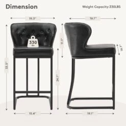 Star Stackable Plastic Black Outdoor Bar Stool (set Of 2) -More Furniture Store black jearey bar stools xq24 black 76 1000