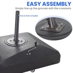 310 Lbs. Fillable Plastic Free Standing Patio Umbrella Base With Wheels In Black 9 310 Lbs. Fillable Plastic Free Standing Patio Umbrella Base With Wheels In Black -More Furniture Store black patio umbrella stands 120l dz 40 1000