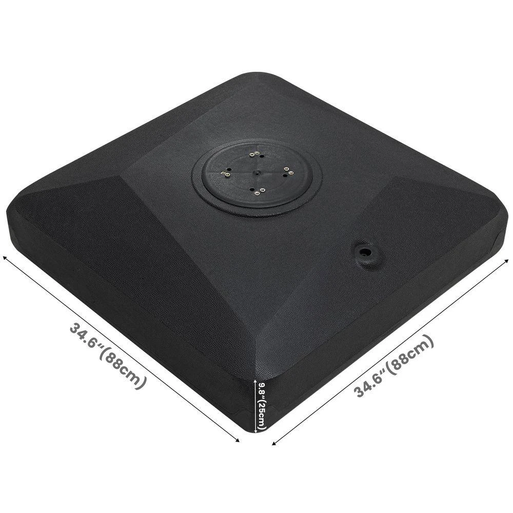310 Lbs. Fillable Plastic Free Standing Patio Umbrella Base With Wheels In Black 4 310 Lbs. Fillable Plastic Free Standing Patio Umbrella Base With Wheels In Black - Image 4