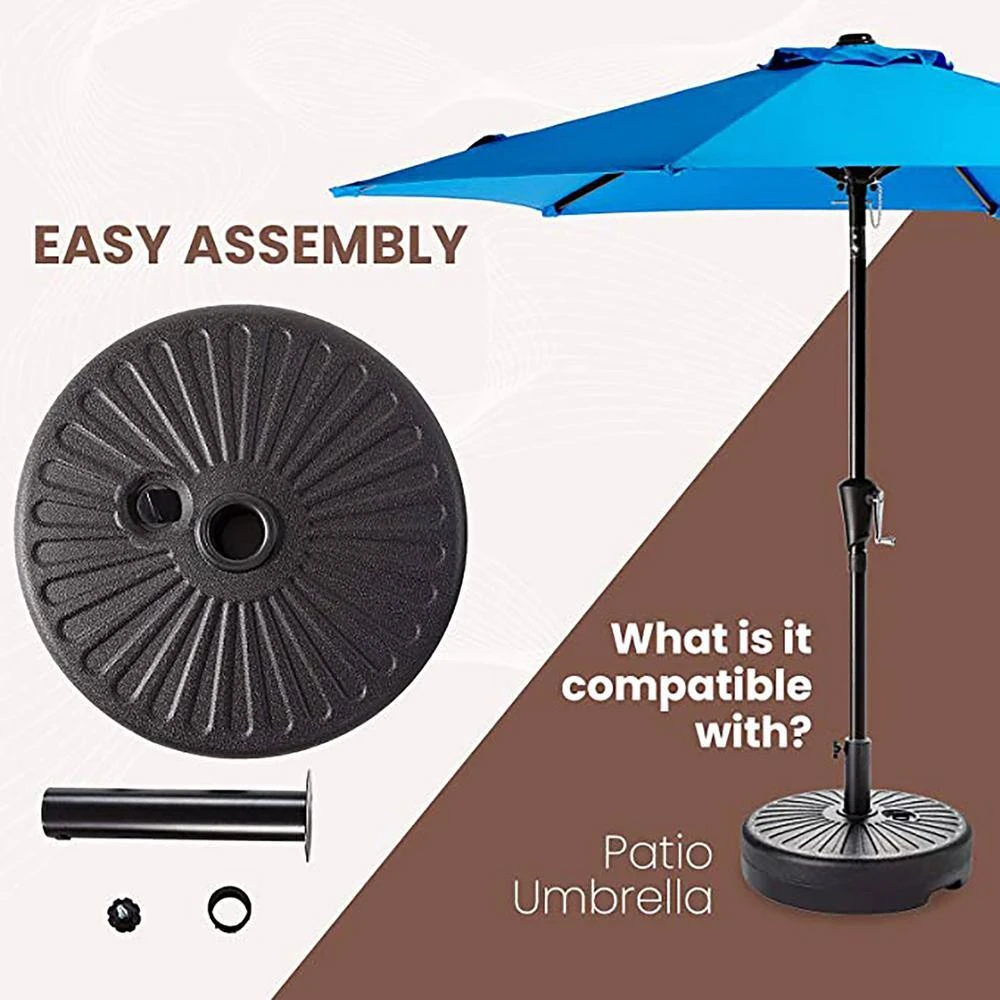 50 Lbs. Capacity Resin Patio Umbrella Base In Black 7 50 Lbs. Capacity Resin Patio Umbrella Base In Black - Image 7