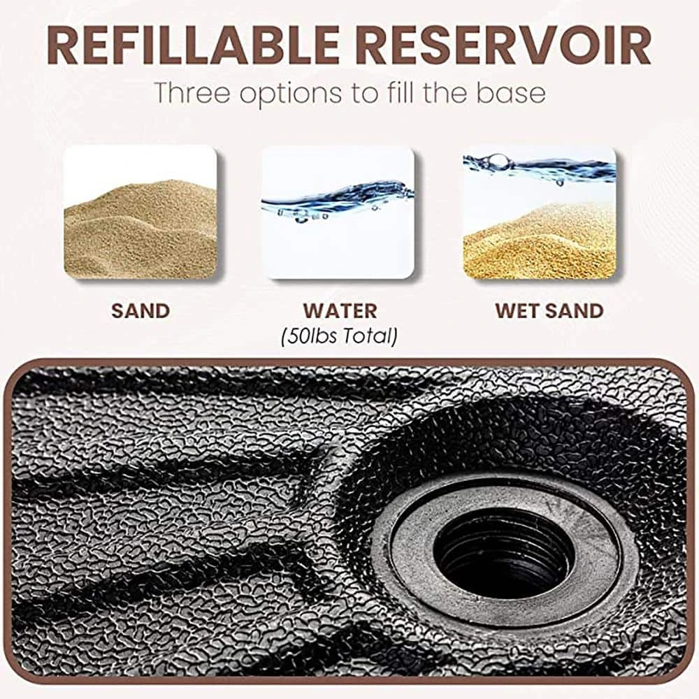 50 Lbs. Capacity Resin Patio Umbrella Base In Black 5 50 Lbs. Capacity Resin Patio Umbrella Base In Black - Image 5