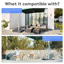 256 Lbs. Plastic Patio Umbrella Base In Black -More Furniture Store black patio umbrella stands dhdz hd fa 1000