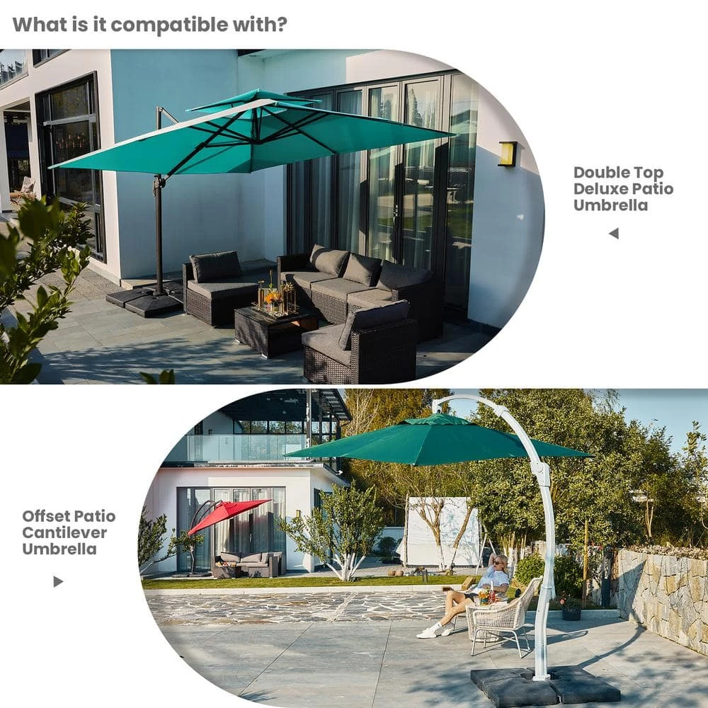 256 Lbs. Plastic Free Standing Patio Umbrella Base In Black For Cantilever Umbrella 2 256 Lbs. Plastic Free Standing Patio Umbrella Base In Black For Cantilever Umbrella - Image 2