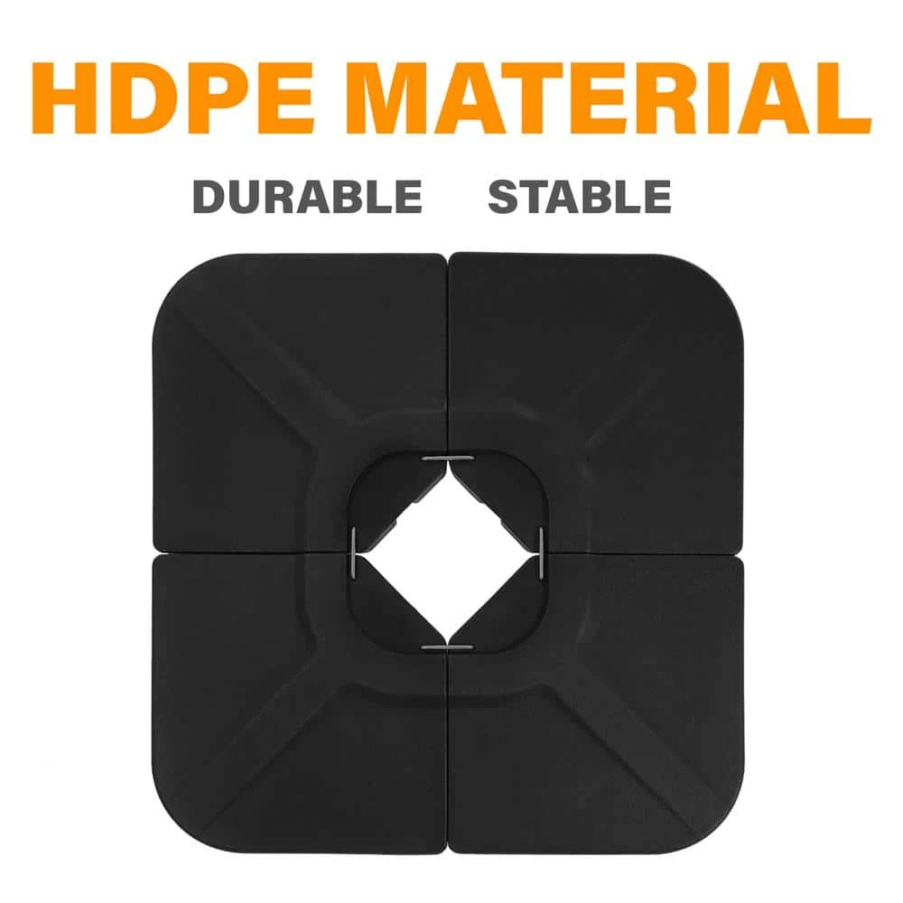 4-Piece 230 Lbs. Capacity Plastic Free Standing Patio Umbrella Base In Black 6 4-Piece 230 Lbs. Capacity Plastic Free Standing Patio Umbrella Base In Black - Image 6
