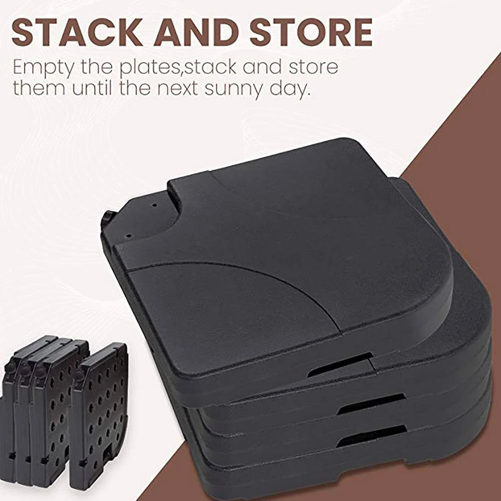 4-Piece 230 Lbs. Capacity Plastic Free Standing Patio Umbrella Base In Black 3 4-Piece 230 Lbs. Capacity Plastic Free Standing Patio Umbrella Base In Black - Image 3