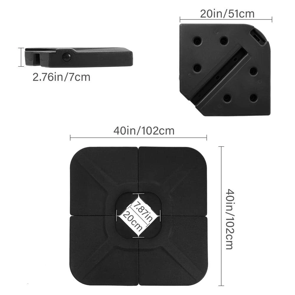 4-Piece 230 Lbs. Capacity Plastic Free Standing Patio Umbrella Base In Black 7 4-Piece 230 Lbs. Capacity Plastic Free Standing Patio Umbrella Base In Black - Image 7
