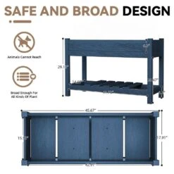 45 In. X 18 In. X 29 In. Outdoor Plastic Raised Garden Bed In Blue -More Furniture Store blue jearey elevated garden beds tphj blue 4f 1000