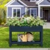 45 In. X 18 In. X 29 In. Outdoor Plastic Raised Garden Bed In Blue